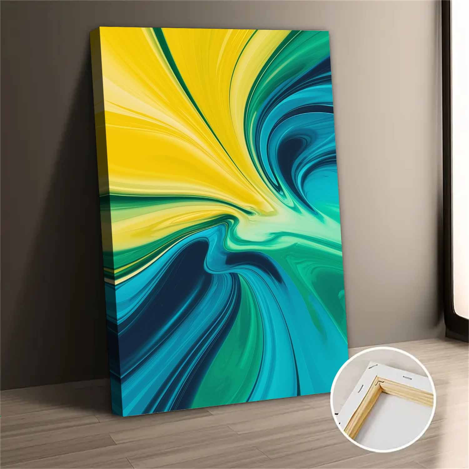 Abstract Green And Yellow Canvas Wall Art For Living Room - Walmart.com