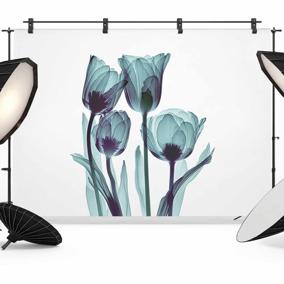 Abstract Green Backdrop for Photography, Tulip Ray White Photo Backdrop Portrait Background Party Banner Photo Backgrounds for Studio Booth Props, 8x6ft