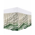 thumbnail image 1 of Abstract Green Bed Skirt California King Size 18&nbsp;Inch Drop, Beige Ocean Wave Oil Painting Style Modern Wrap Around Dust Ruffle Bedskirts, Easy Fit Bedskirt with Adjustable Elastic, 1 of 8