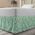 thumbnail image 1 of Abstract Green Bed Skirt, Grunge Style Striped Polygonal Geometric Shapes Futuristic Design, Elastic Bedskirt Dust Ruffle Wrap Around for Bedding Decor, 4 Sizes, Jade Green Sea Green, by Ambesonne, 1 of 2