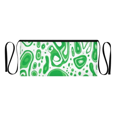 Abstract Green Blobs Multi Pocket Short Apron Waterproof, Adjustable 96.5in Belt for various occasions
