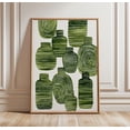 Abstract Green Botanical Wall Art Modern Leaf Pattern Poster Minimalist ...