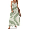 thumbnail image 1 of Abstract Green Cream Swirl Pattern Sleeveless Dress Dresses Women Summer Women's Summer Clothing, 1 of 9