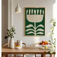 Abstract Green Floral Art Mid-Century Modern Scandinavian Wall Decor ...