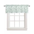 thumbnail image 1 of Abstract Green Flower Linen Curtain Valance for Bedroom/Bathroom/Kitchen/Office/Living/Dining Room Window,Spring Summer Botanical Daisy Rod Pocket Topper Decorative Cafe Drapes Panel 42"x18", 1 of 6