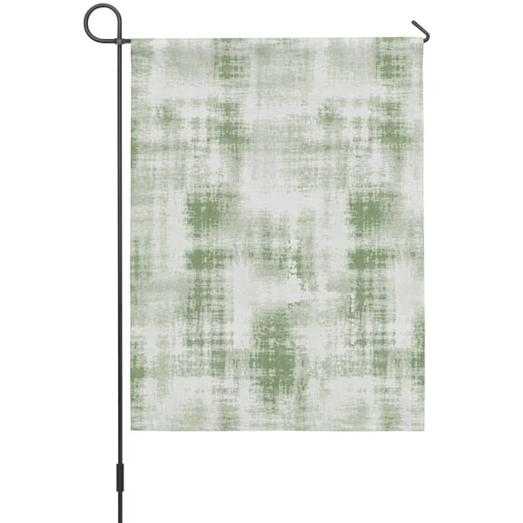 Abstract Green Garden Flags For Outdoor, Country Vintage Farmhouse Minimalist Inked Green Small Double Side Yard Flags Weather Proof Garden Decor for Lawn Outside Holiday 12 x 18 Inches