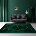 thumbnail image 1 of Abstract Green Gold Line Art Area Rugs, Retro Dark Green Oval Geometric Soft Carpet, Upholstery Rug With Non-Slip Backing For Kids Boys Girls Bedroom Living Room Dining Room 4 x 6ft, 1 of 6