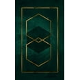 thumbnail image 1 of Abstract Green Gold Line Art Area Rugs, Retro Dark Green Oval Geometric Soft Washable Carpet, Upholstery Rug With Non-Slip Backing For Kids Boys Bedroom Living Room Dining Room 5 x 6ft, 1 of 6