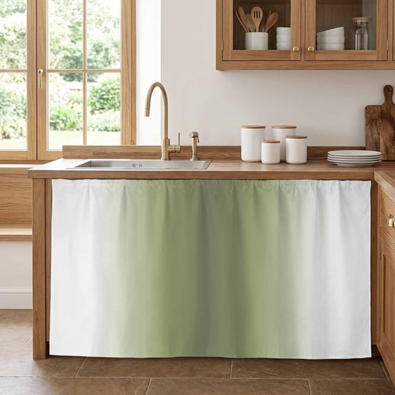 Abstract Green Gradient Cabinet Curtains for Kitchen 32