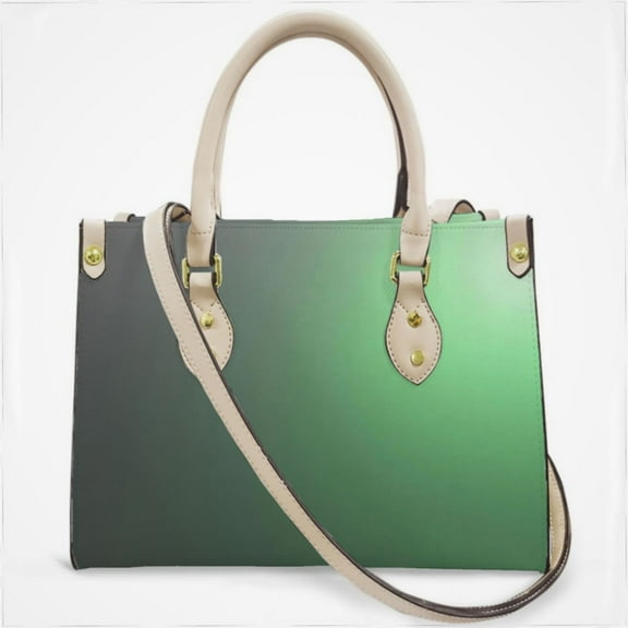 Abstract Green Gray Gradient Cross Body Bags For Women Small Leather Female Handbags Fashion Top-Handle Totes