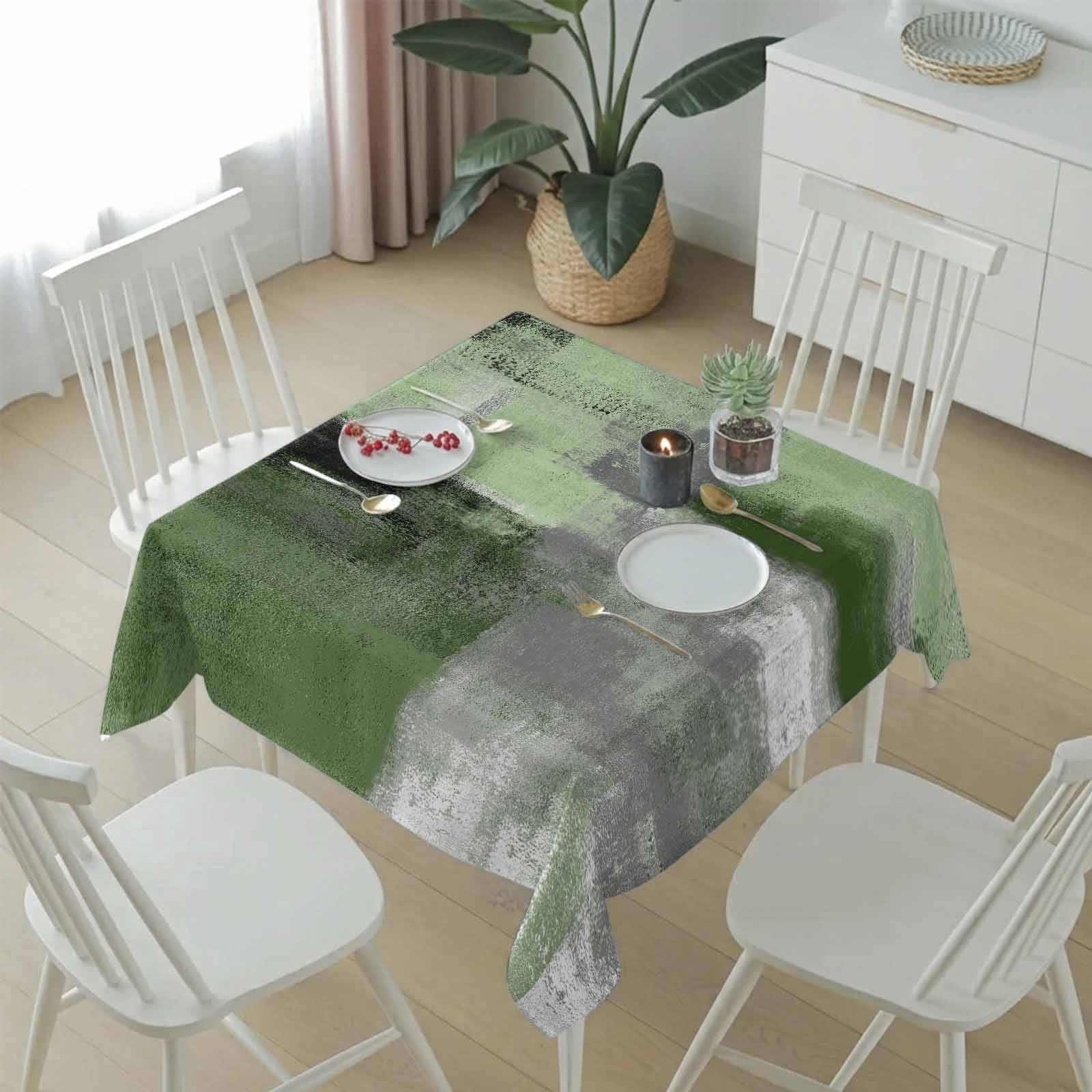 Abstract Green Gray Graffiti Art Table Cloth 60x60in Waterproof Square abstract-green-gray-graffiti-art-table-cloth-60x60in-waterproof-square