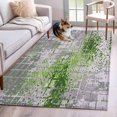 Abstract Green Grid Lattice Rectangle Area Rug 2.7x5ft Minimalist ...