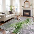Abstract Green Grid Lattice Rectangle Area Rug 6x9ft Minimalist ...