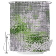 Abstract Green Grid Lattice Shower Curtain for Bathroom, Minimalist ...
