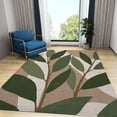 thumbnail image 1 of Abstract Green Leafy Plants Area Rug, Brown Vintage Plant Leaves Decorative Rugs, With Anti-Slip Backing Washable Indoor Carpet For Living Room Bedroom Study Dining Room 2x3ft, 1 of 6