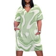 thumbnail image 1 of Abstract Green Marble Design Loose Pocket Dress Dresses Summer Summer Dresses for Women, 1 of 9