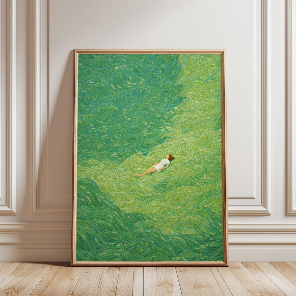 Abstract Green Ocean Wave Poster, Relaxing Nature Wall Art - Walmart.com