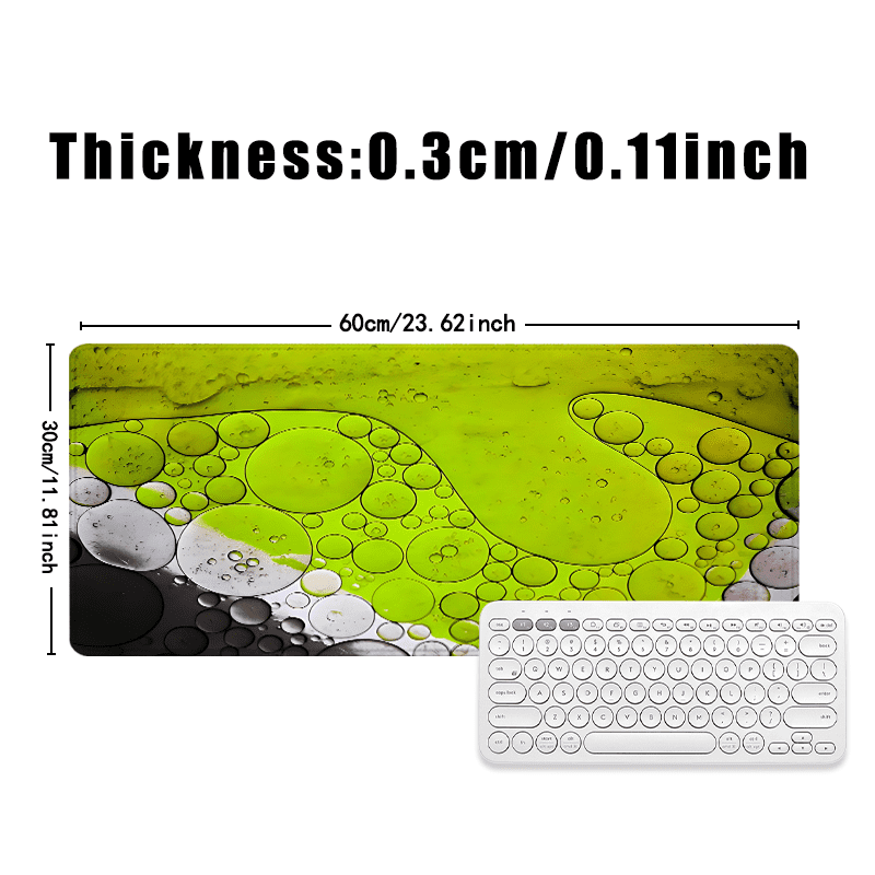 Abstract Green Oil Bubble Design Rubber Mouse Pad 31.5 x 11.82 Inches ...