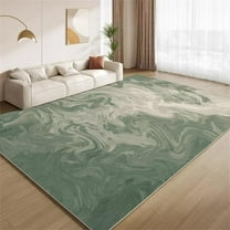 Abstract Green Swirls Rug 2x3 Small Area Rugs Vintage Ombre Green Rugs Soft Washable Non Slip Carpet for Living Room Bedroom Entry Floor Mats