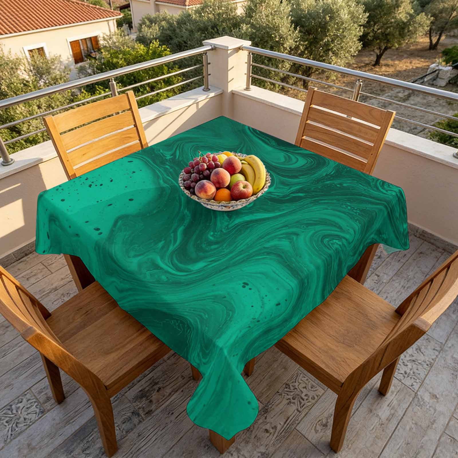 Abstract Green Water Ripple Table Cloth 60x60in, Waterproof Square ...