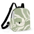 thumbnail image 1 of Abstract Green Wavy Design Art Small Backpack Cute Mini Backpacks For Woman Lightweight Daypacks, 1 of 8