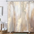 thumbnail image 1 of Abstract Grey Gold Shower Curtain, Modern Neutral Marble Boho Ombre Minimalist Chic Art Shower Curtain for Bathroom, Tan Mustard Gray Fabric Bathroom Bathtub Curtain with 12 Hooks, 72 X 72IN, 1 of 5