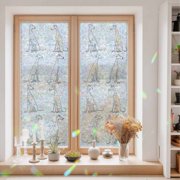 Abstract Greyhound Dog Sketch Window Privacy Film,Decorative Windows Static Cling Line Art on White Heat Control Removable Glass Sticker for Home Bathroom Bedroom Window Door,23.6x59in