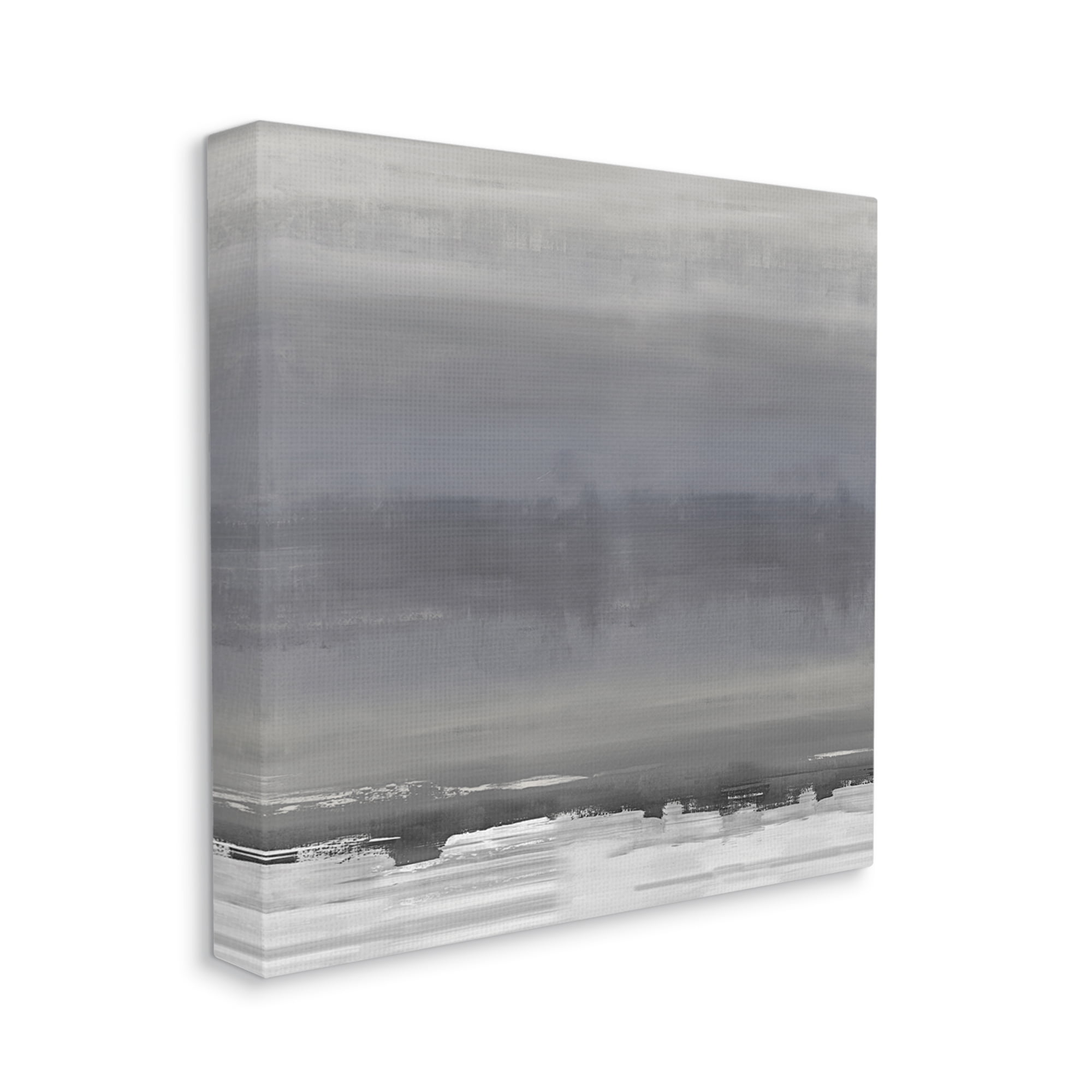 Abstract Greyscale Avante-Garde Industrial Landscape Abstract Gallery-Wrapped Canvas Print Wall Art, 17x17
