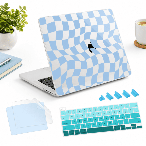 Abstract & Grid Plastic Hard Laptop Shell Cover for 13 Inch MacBook Pro M1 M2 2020-2023