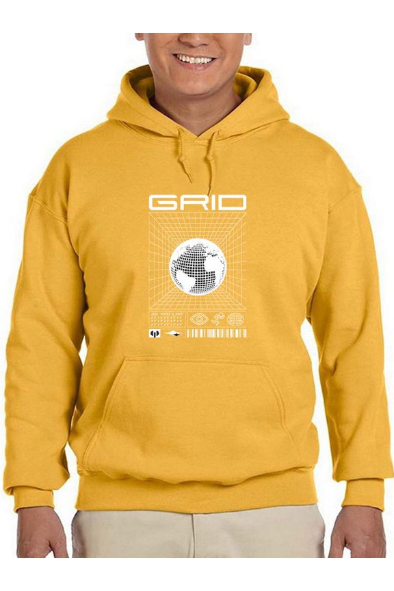 Abstract Grid Rave Style Hoodie Men - Men Hoodie, Medium