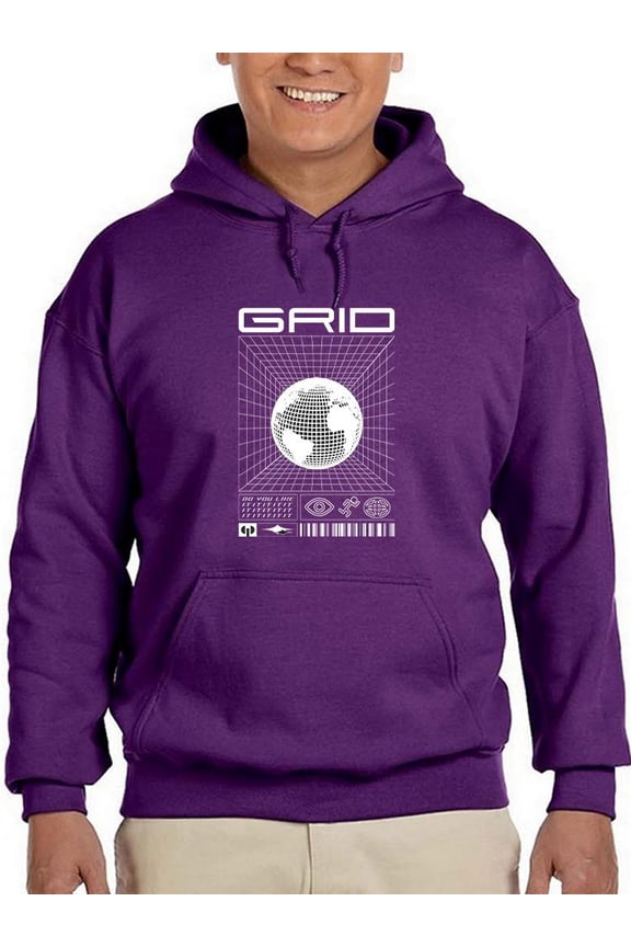 Abstract Grid Rave Style Hoodie Men - Men Hoodie, 2XL
