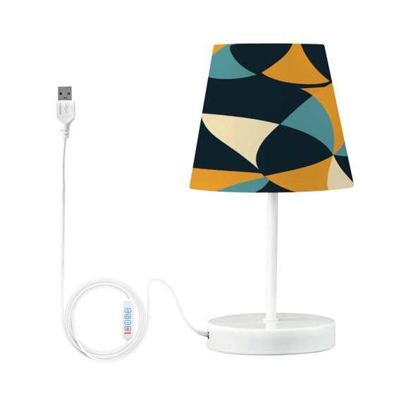 Abstract Groovy Overlapping Circles Desk Lamp LED Table Nightstand Lamps with 3 Color Temperatures for Home Bedroom Living Room Decor 8x12