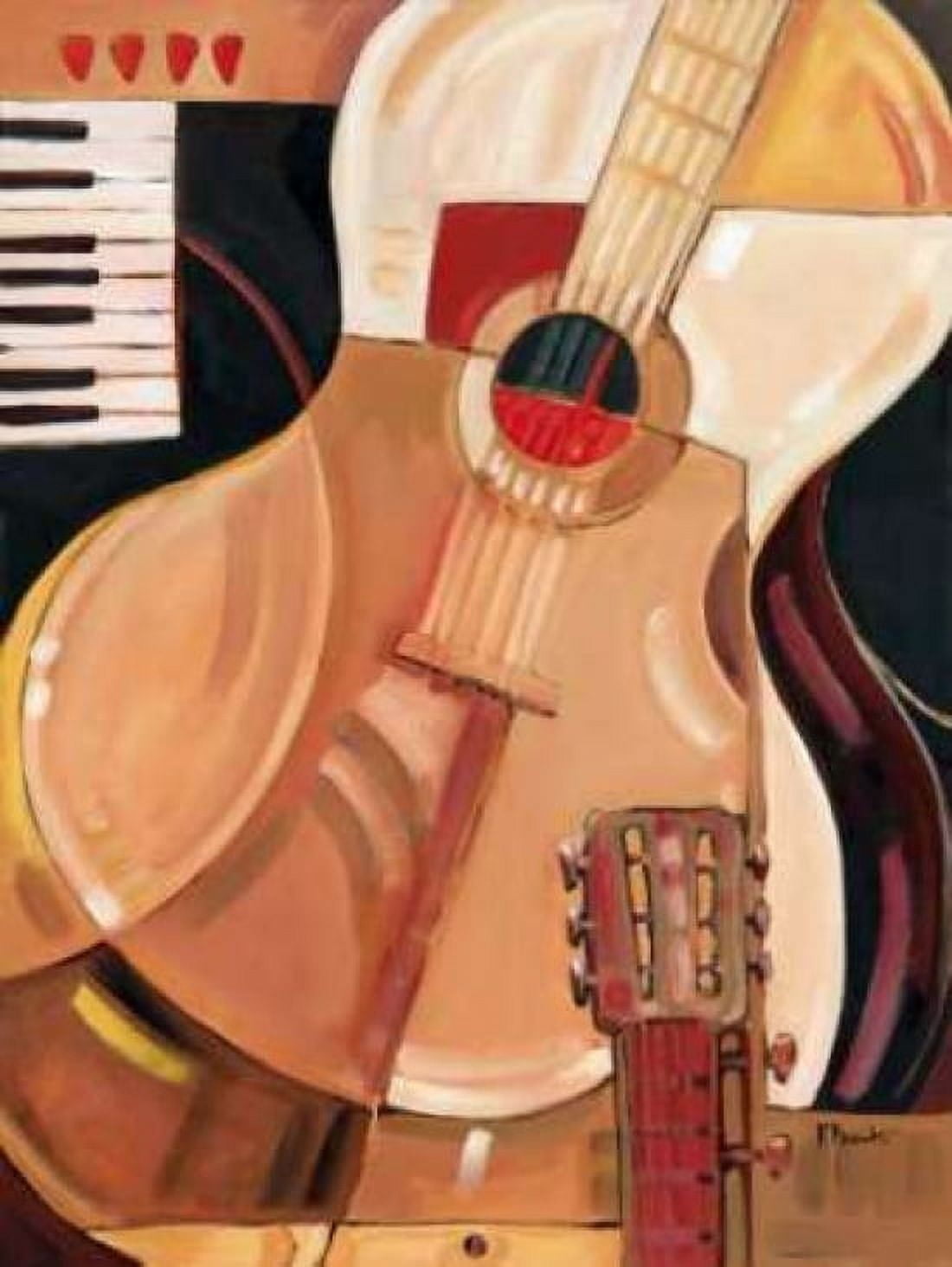 Abstract Guitar Canvas Art - Paul Brent (18 x 24)