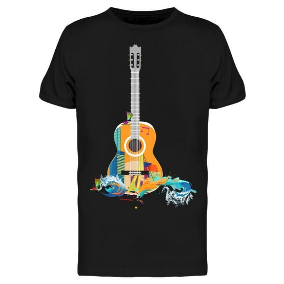 Abstract Guitar In The Center T-Shirt Men -Image by Shutterstock, Male Large
