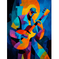 thumbnail image 1 of Abstract Guitarist Canvas Wall Art, Music Print for Living Room Bedroom Dining Room Office Bar Cafe Studio Decor, 1 of 8