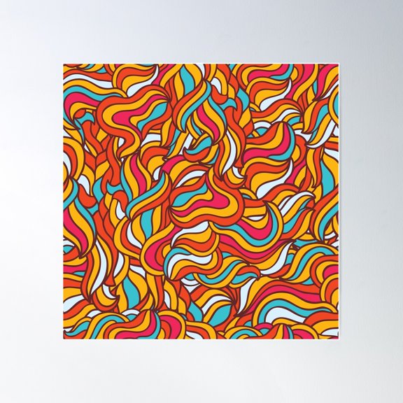 Abstract Hair Pattern Poster Wall Art, Modern Wall Decor For Living Room Bedroom, 24x24 UNFRAMED