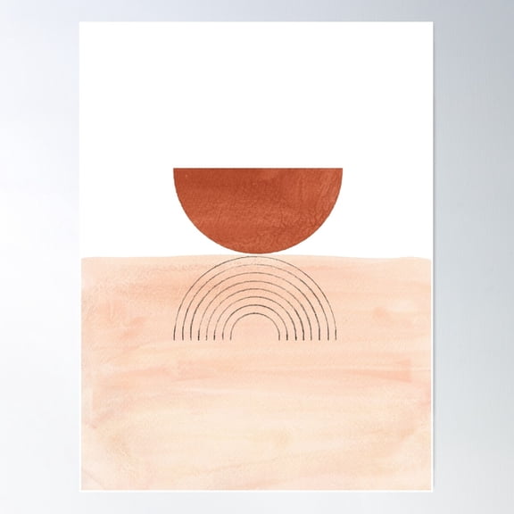Abstract Half-Circle Poster Wall Art, Modern Wall Decor For Living Room Bedroom, 8x12 UNFRAMED