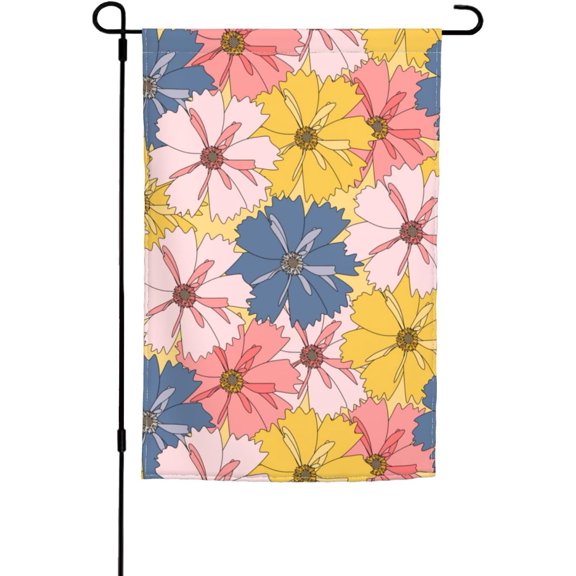 Abstract Hand Painted Floral Seamless Pattern Garden Flag 12x18 Inch Double Sided Outside Farmhouse Decor Banner Yard Welcome Flags