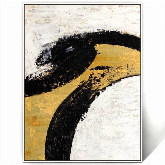 Abstract Handmade Black and Gold Wall Art - Modern Canvas Art Painting ...