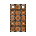 thumbnail image 1 of Abstract Hanging Pocket Organizer, Repeating Pattern with Retro Square Like Elements, Printed Polyester Storage Bag with Pockets, 9" x 16", Taupe Vermilion, 1 of 2