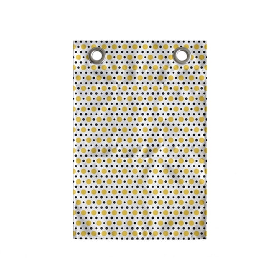 Abstract Hanging Pocket Organizer, Repetitive Big and Small Polka Dots Print Retro Concept, Printed Polyester Storage Bag with Pockets, 14" x 20", Earth Yellow Grey