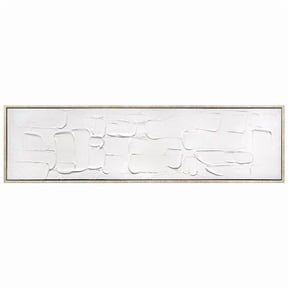 Abstract Harmony Heavily Textured Hand Painted White Framed Canvas Wall Art