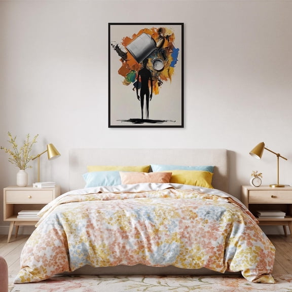 Abstract Head Explosion Wall Art Poster Creative Paint Mind Modern Artistic Decor Studios Designers Or Thinkers Design1 Poster, Unframed Size 24x36
