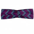 thumbnail image 1 of Abstract Headband, Zigzag Connected Geometrical Motifs Colorful Arrangement Pattern, Elastic and Soft Women's Bandana for Sports and Everyday Use, Grey Red Coconut, by Ambesonne, 1 of 3