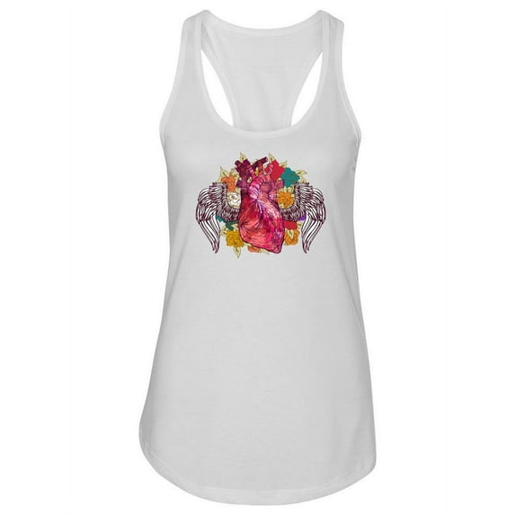 Abstract Heart Design Flowers Tank Women -Image by Shutterstock, Female Small