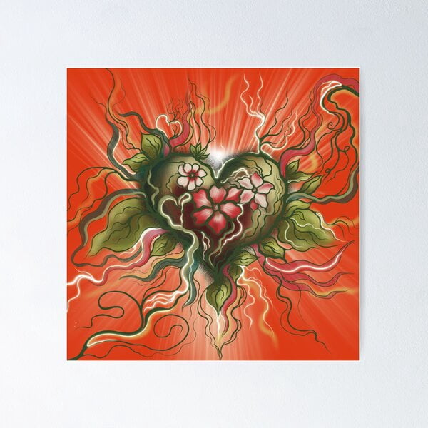 Abstract Heart Leaf Art - Whimsical Nature Digital Illustration With ...