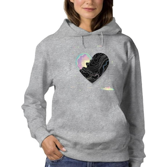Abstract Heart W Paint Hoodie Women -Image by Shutterstock, Female 5X-Large