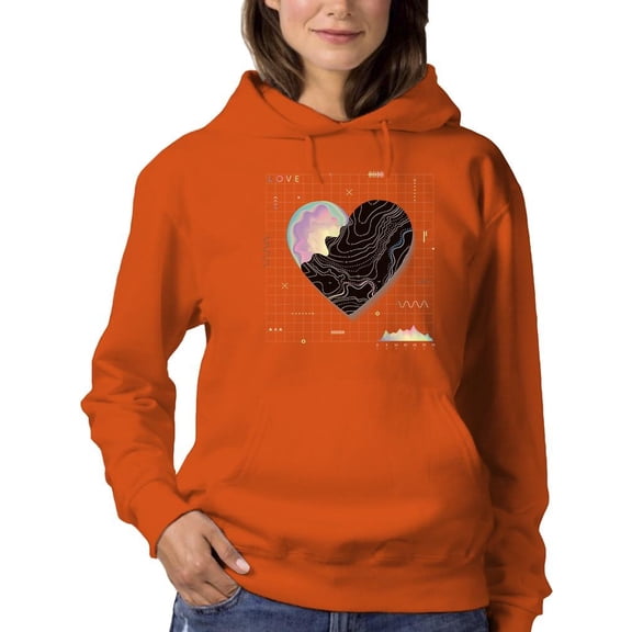 Abstract Heart W Paint Hoodie Women -Image by Shutterstock, Female Medium