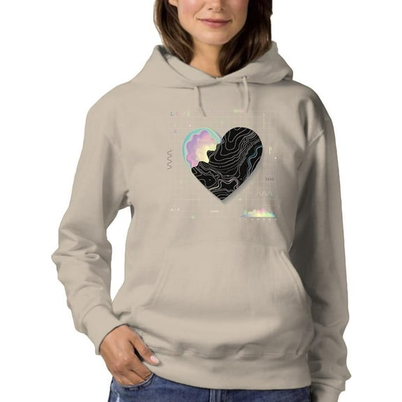 Abstract Heart W Paint Hoodie Women -Image by Shutterstock, Female x-Large