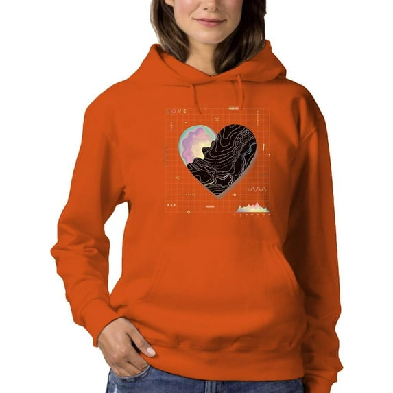 Abstract Heart W Paint Hoodie Women -Image by Shutterstock, Female x-Large